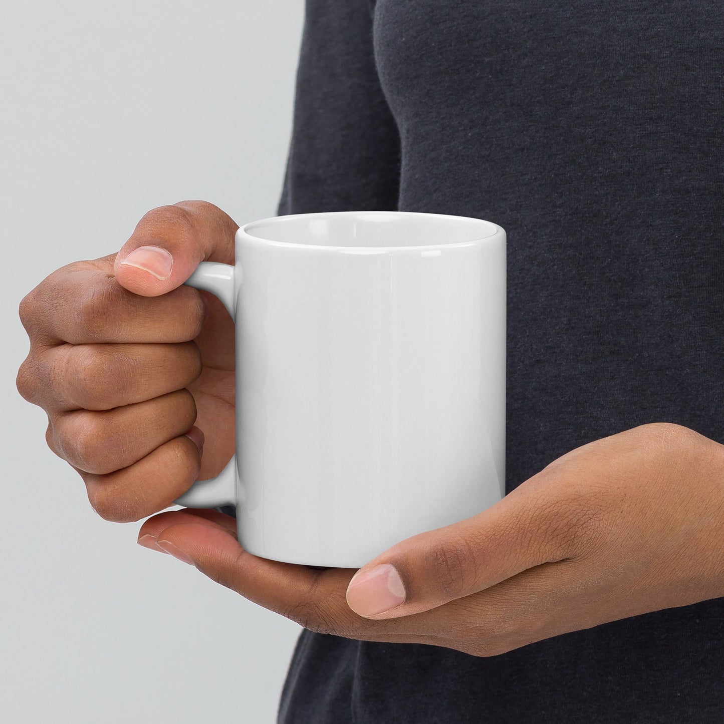 Taza blanca brillante